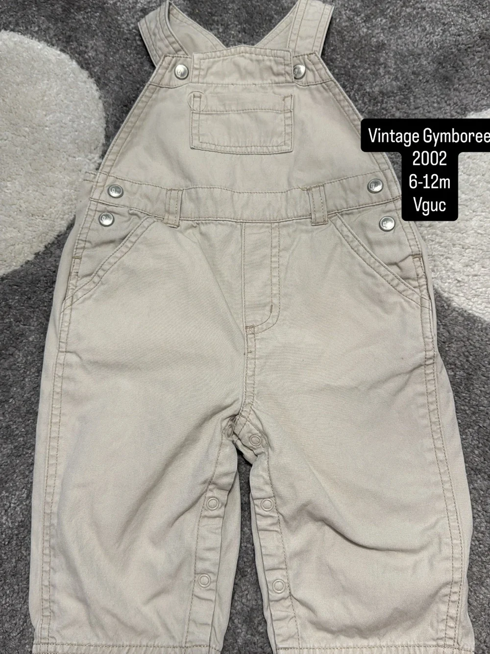 Vintage 2002 Gymboree Beige Toddler Overalls